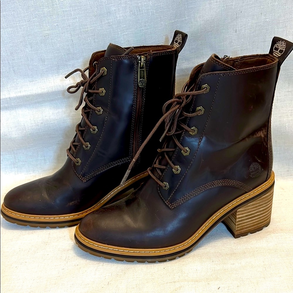 Timberland Women's Dark Brown Lace-Up Ankle Boots